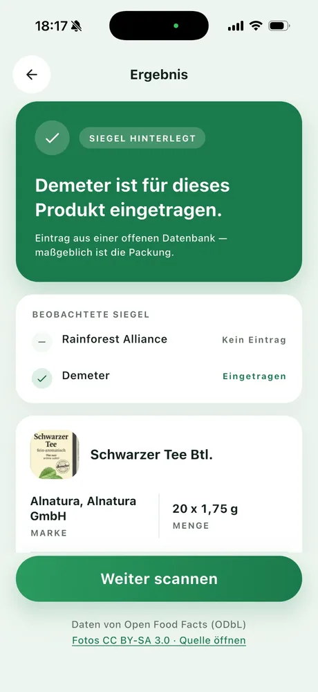 SiegelBlick: Ergebnis mit zwei beobachteten Siegeln
